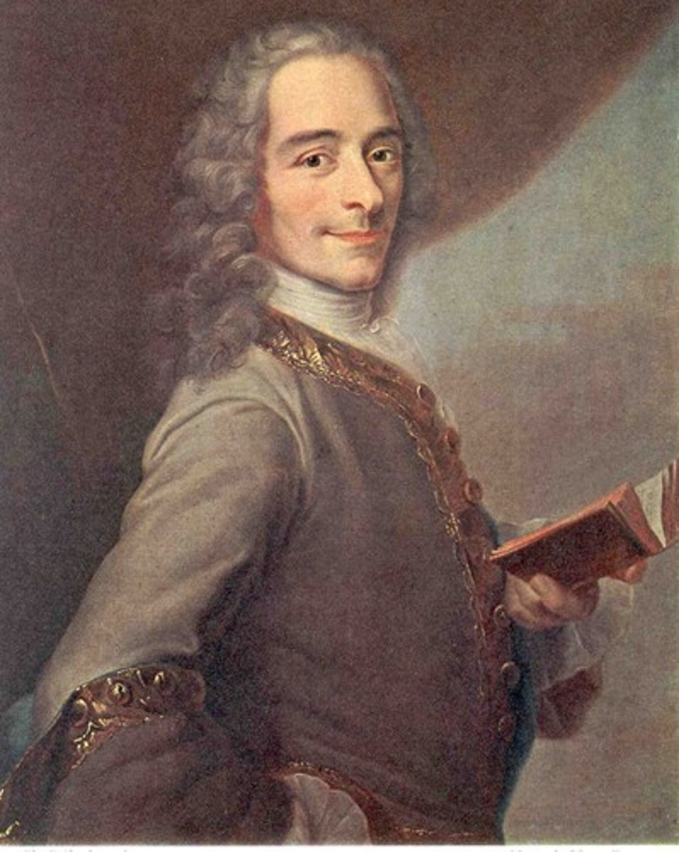<p>French, perhaps the greatest Enlightenment philosopher, applied principles of the Scientific Revolution to society, which led him to believe in deism. Argued for tolerance, reason, limited government, and free speech. Believed enlightened despotism best form of government.</p>