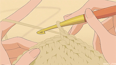 <p>To create fabric by interlocking loop of yarn with knitting needles.</p>