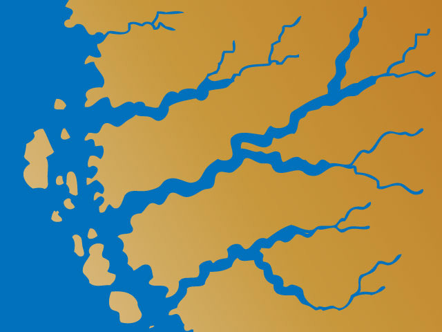 <p>ledeniško preoblikovana, gorata in razčlenjena obala z globoko v celino zajedenimi fjordi, ki je primerna za plovbo daleč v notranjost, vendar neugoden za poselitev</p><p></p><p>npr. Grenlandija, Skandinavija</p>