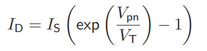 <p>How is the current in a diode defined?</p>