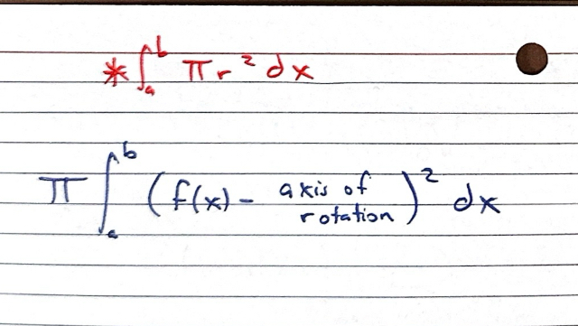 <p>Volume using Disc Method (<strong>one</strong> function)</p>