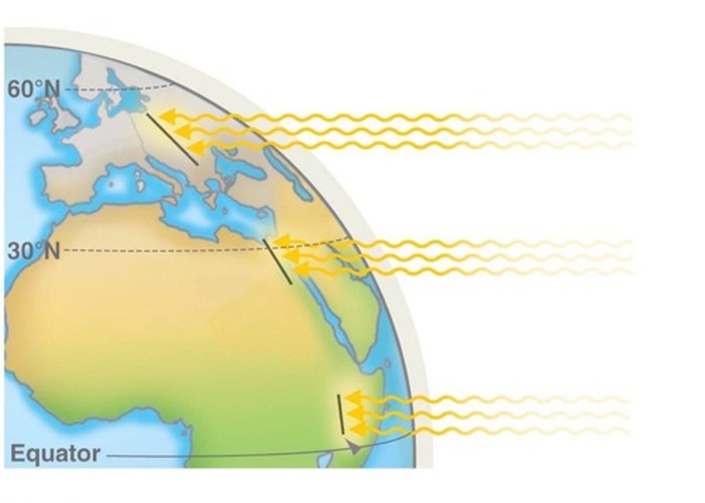<p>Distance from equator affecting climate and biomes.</p>