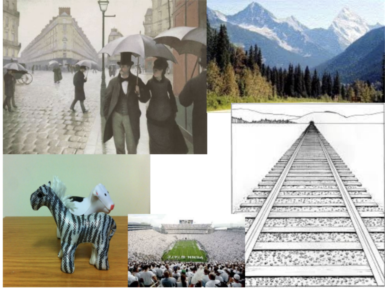 <p>depth cues detected with ONE eye</p>