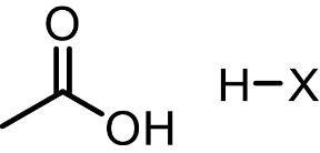 <p>acids (ex: acetic acid)</p>