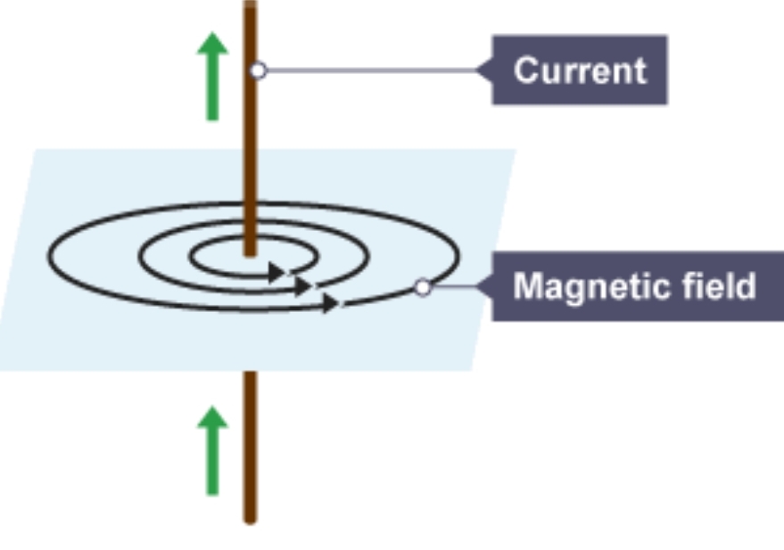 <p>direction of current flows with the arrows </p>