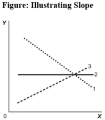 <p><span>(Figure: Illustrating Slope) Use Figure: Illustrating Slope. In the graph, line 3 depicts </span><em><span>X </span></em><span>and </span><em><span>Y </span></em><span>to be:&nbsp;</span></p><p><span>A) positively related.&nbsp;</span></p><p><span>B) unrelated.&nbsp;</span></p><p><span>C) negatively related.&nbsp;</span></p><p><span>D) both fixed in value.</span></p>