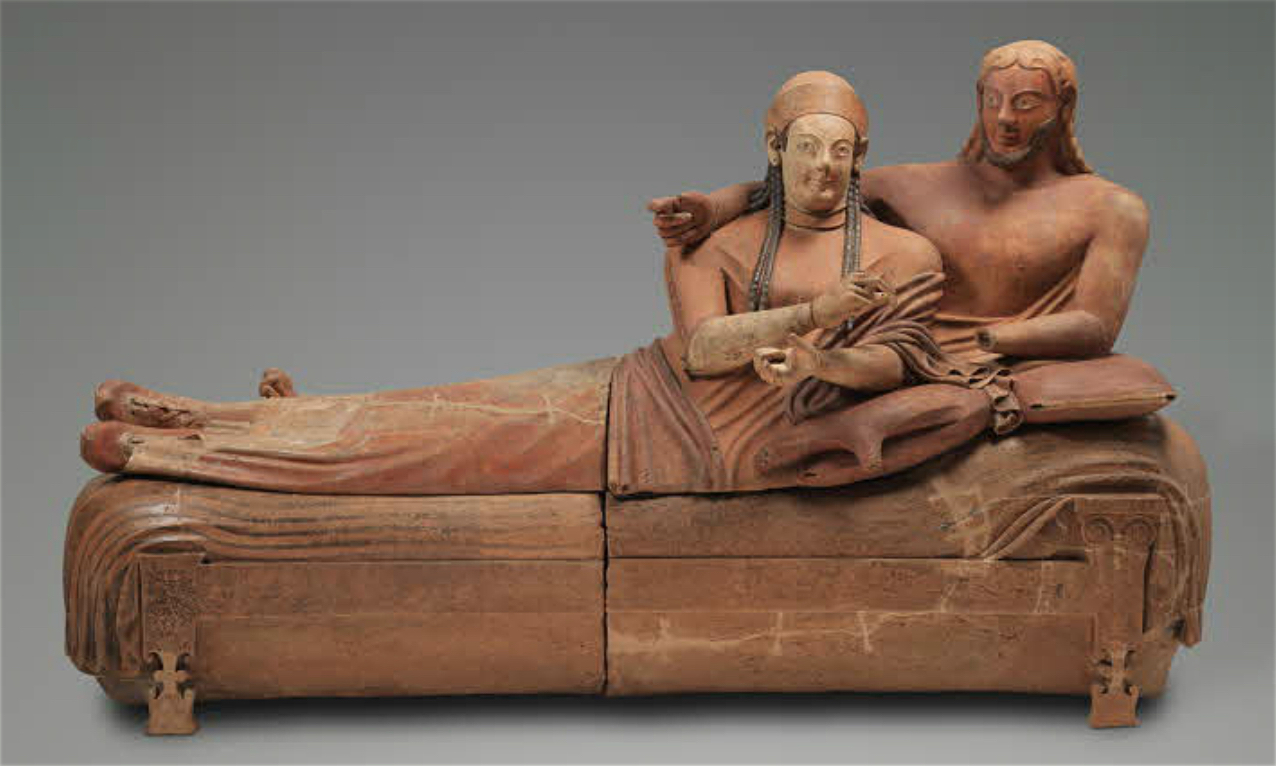 <p><strong>*Sarcophagus from Cerveteri, Italy, c. 520BCE, terracotta, length 6’ 7”, Etruscan (S. 6.9)</strong></p>