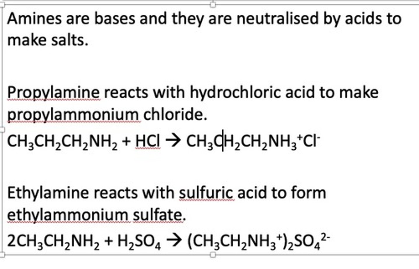 <p>bases as the lone pair of electrons had more electron density which is higher on the nitrogen to accept a proton</p><p>weak bases</p><p>dative covalent bonding</p><p>NH4+ is tetrahedral</p><p>NH3 is pyramidal shape</p>