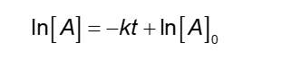 <p>Besides determining the rate law, we can find the rate constant from the plot of In[A] versus t.</p><p>Remember the integrated rate law:</p><p>This plot will give a lin. Its slope will equal -k</p>