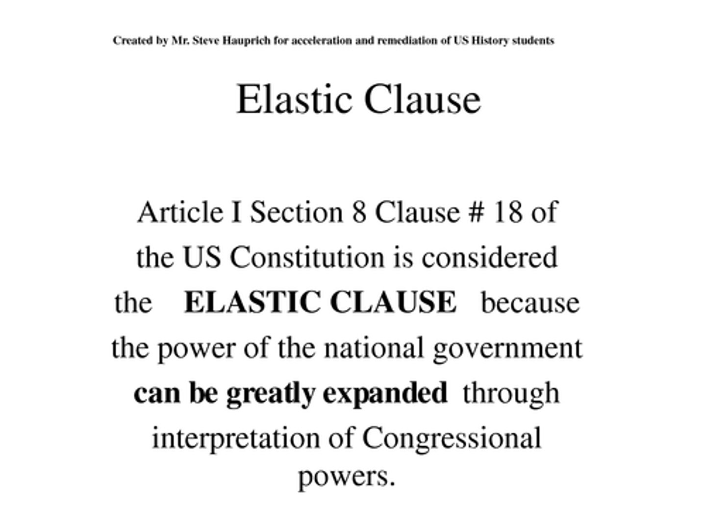 <p>authority of the federal government that goes beyond its expressed powers; powers not granted specifically to the national government but considered necessary to carry out the enumerated powers</p>