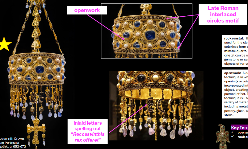 <p><span style="background-color: transparent;"><span>Reccesvinth Crown, Iberian Peninsula, Visigothic, c. 653-672 CE</span></span></p>