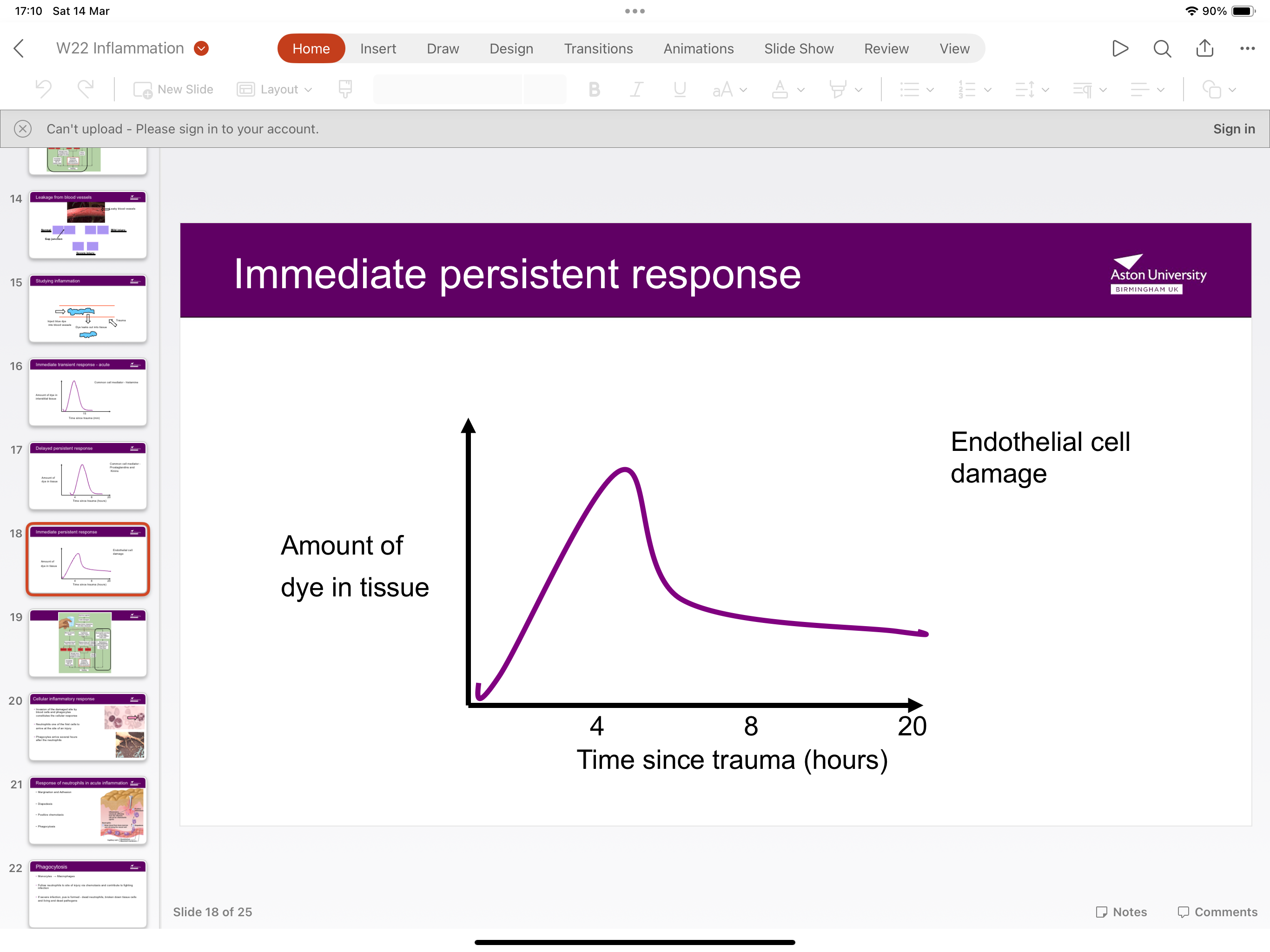 <p>Amount of dye in tissue will remain/ not go down eventually from endothelial cell damage </p>