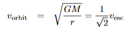 <p>gravitational = centripetal </p>