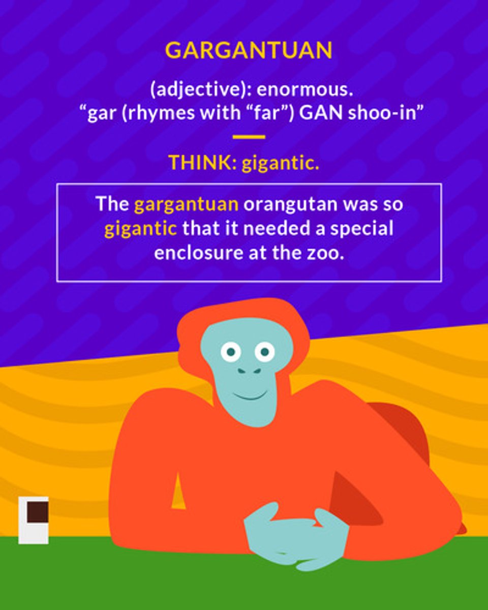 <p>of huge or extraordinary size and power</p><p>(adj.) enormous</p>