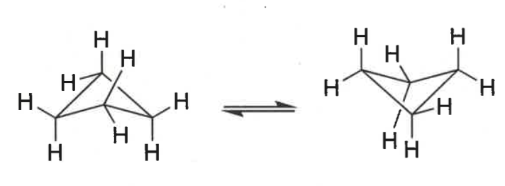 <p>relieves some torsional strain by adopting puckered conformation </p>