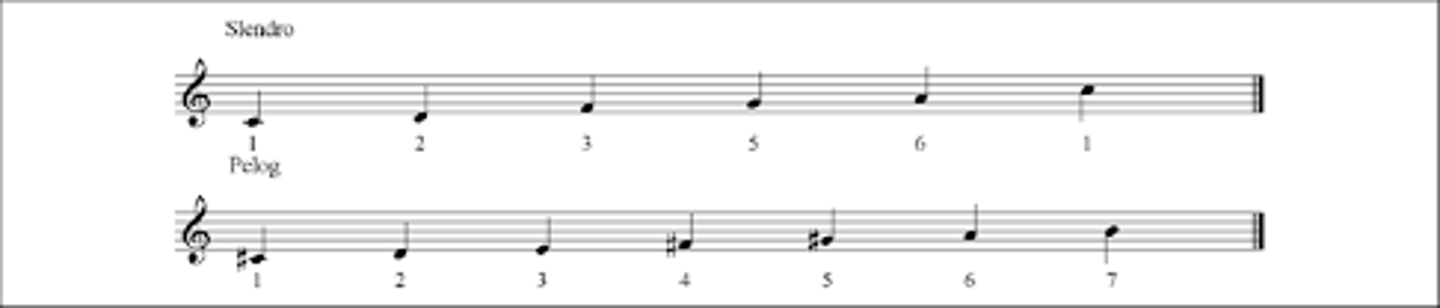 <p>the five note gamelan scale</p>