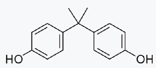 <p>public concern → in polycarbonate resin &amp; epoxy resin</p><p>but:</p><ul><li><p>low potency at the classical estrogen receptors</p></li><li><p>past metabolism in human to inactive metabolites (1st pass effect)</p><p>→ very likely no concern</p></li></ul><p></p>