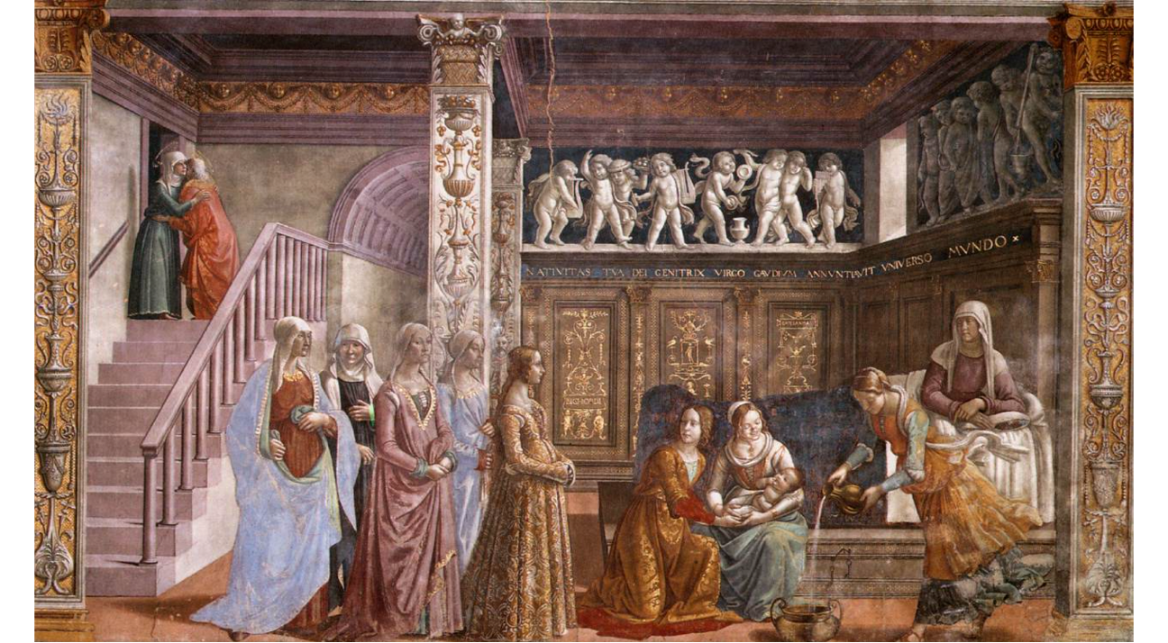 The Birth of Mart, Florence. 1485. Ghirlandaio 
