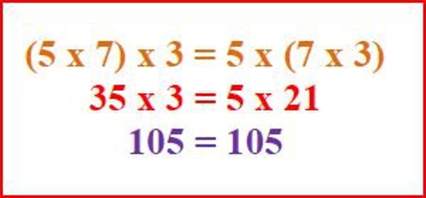 <p>Changing the grouping of three or more factors does not change the product.</p>