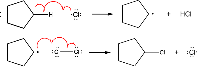 <p><span>A radical reacts with another reactant to form a new sigma bond and another radical</span></p>