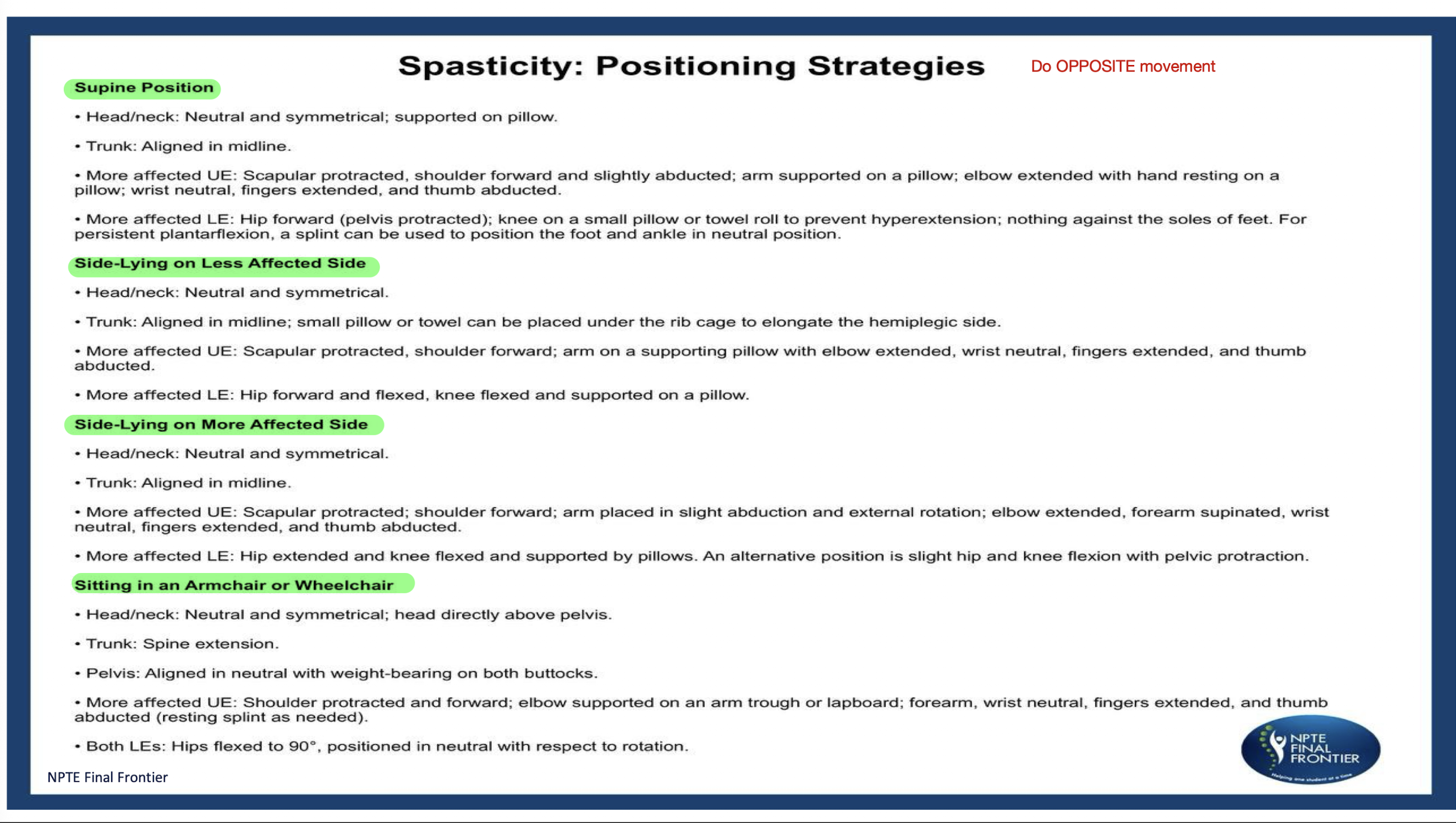 <p>Spasticity: Positioning Strategies </p>