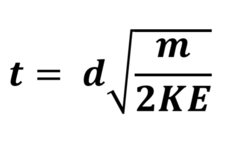 KE = Joules
D = Metres