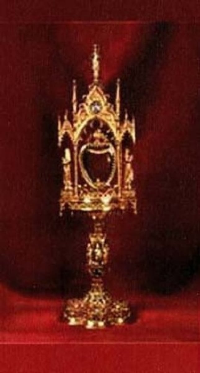 <p>Container for sacred relics, like Francis' heart.</p>