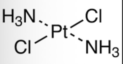<p>ligands on opposite sides</p>