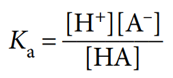 <p>acid dissociation constant, Ka</p>