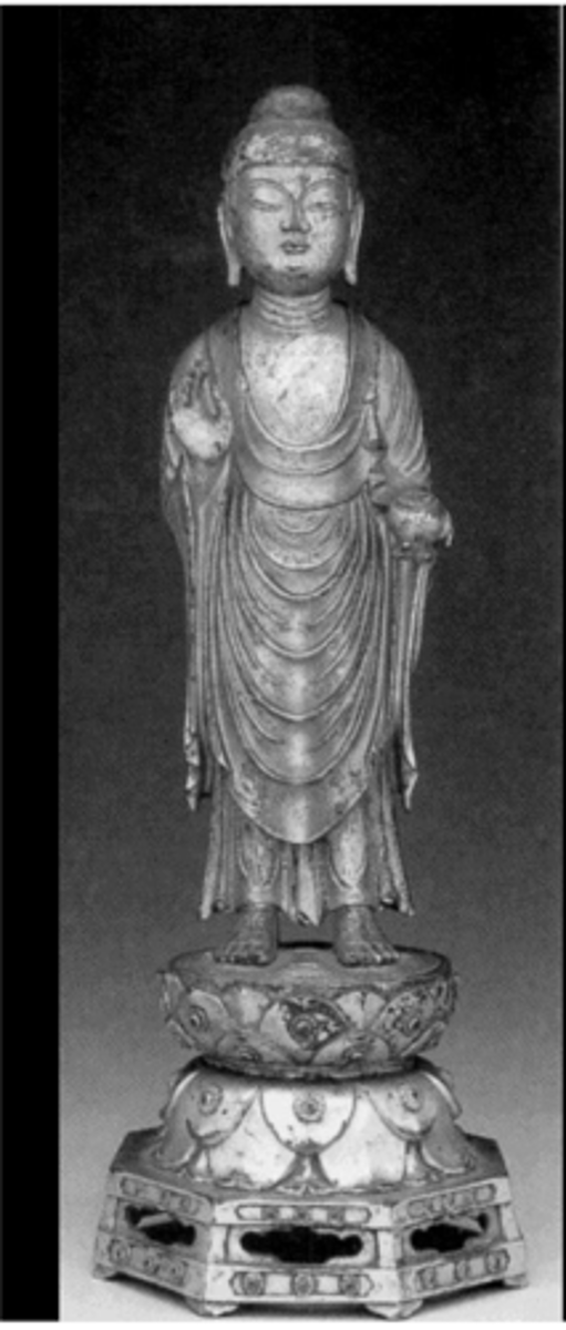 <p>- Buddha of Healing</p><p>- believed to reside over the Eastern paradise and to dispense spiritual and physical medicine</p>