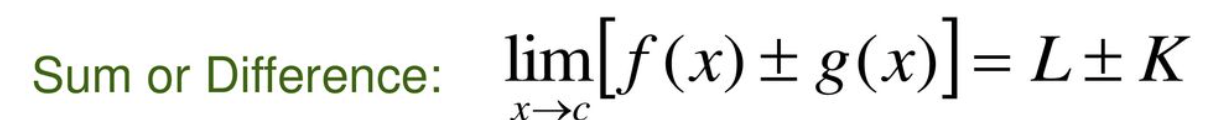 <p><span style="font-family: Google Sans, Roboto, arial, sans-serif; color: rgb(232, 234, 237)">Sum law for </span><span>limit</span><span style="font-family: Google Sans, Roboto, arial, sans-serif; color: rgb(232, 234, 237)">s states that </span><strong>the limit of the sum of two functions equals the sum of the limits of two functions</strong><span style="font-family: Google Sans, Roboto, arial, sans-serif; color: rgb(232, 234, 237)">. Difference law for limits states that the limit of the difference of two functions equals the difference of the limits of two functions.</span></p>