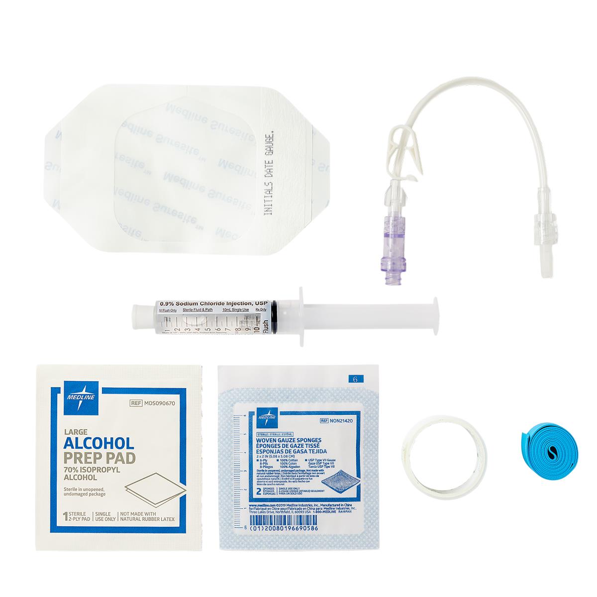 <p>Medical simulation kits used for training in the procedure of inserting an intravenous (IV) line to administer fluids or medications. </p>