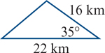 <p>find the area of the triangle</p>