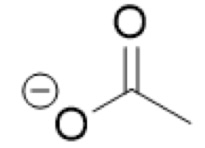 <p><strong>CH₃COO<sup>-</sup>&nbsp;</strong>(acetate)</p>