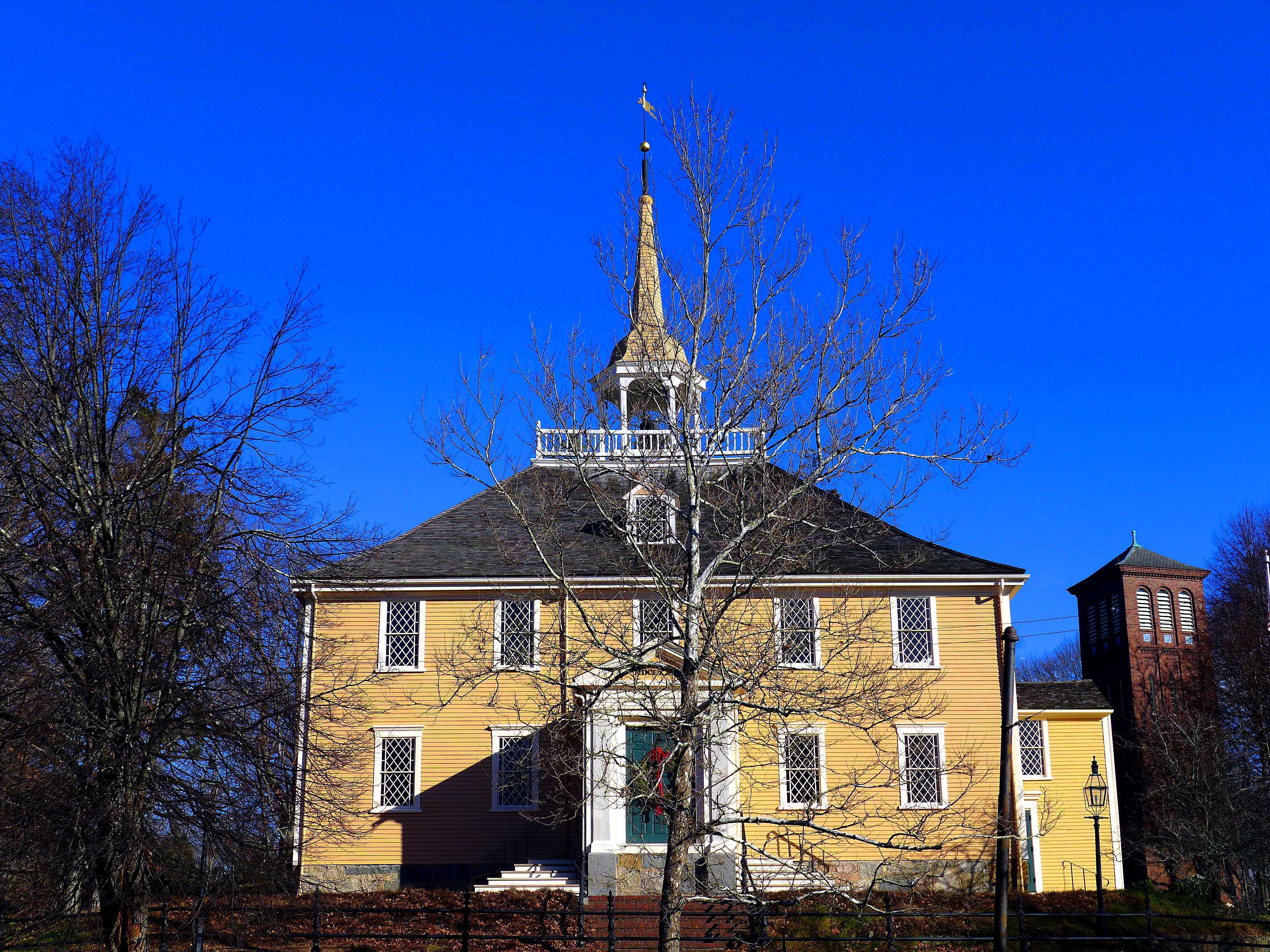 <p><span>The Old Ship Meeting House shows how </span><strong>Colonial American architecture blended vernacular practicality with restrained classical ideals</strong><span>, producing buildings that expressed </span><strong>religious values, civic order, and cultural adaptation rather</strong> than European monumentality.</p><ul><li><p>Heavy <strong>timber-frame construction</strong></p></li><li><p>Simple rectangular massing</p></li><li><p>Steep roof (New England climate)</p></li><li><p>Minimal exterior ornament</p></li><li><p>Built by local craftsmen, not architects</p></li></ul><p><strong>Insight</strong><br>The building prioritizes <strong>function, durability, and community use</strong> over aesthetics.</p><p><strong>Why This Matters</strong><br>Puritan society rejected excess — architecture reflects moral restraint</p>