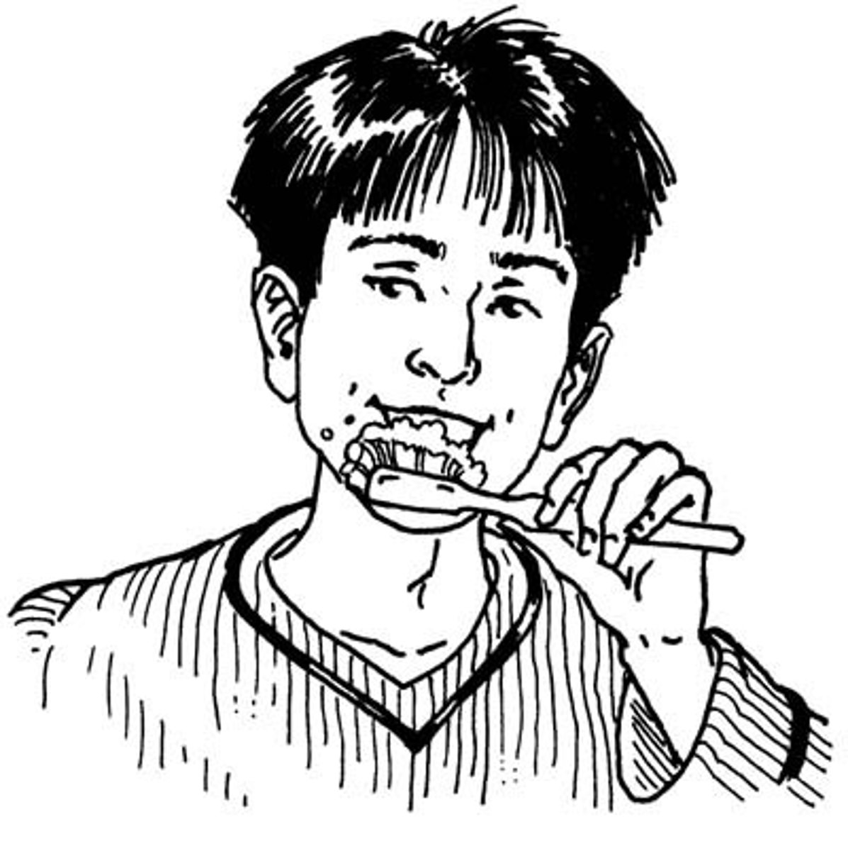 <p>to brush one's teeth/hair</p>