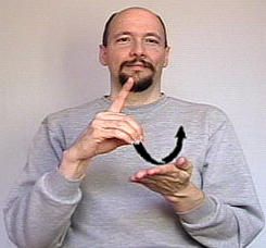 <p>“D” handshape swipes (toward the right) across palm <strong>twice</strong></p>