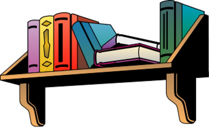 <p>bookshelf, shelf</p>