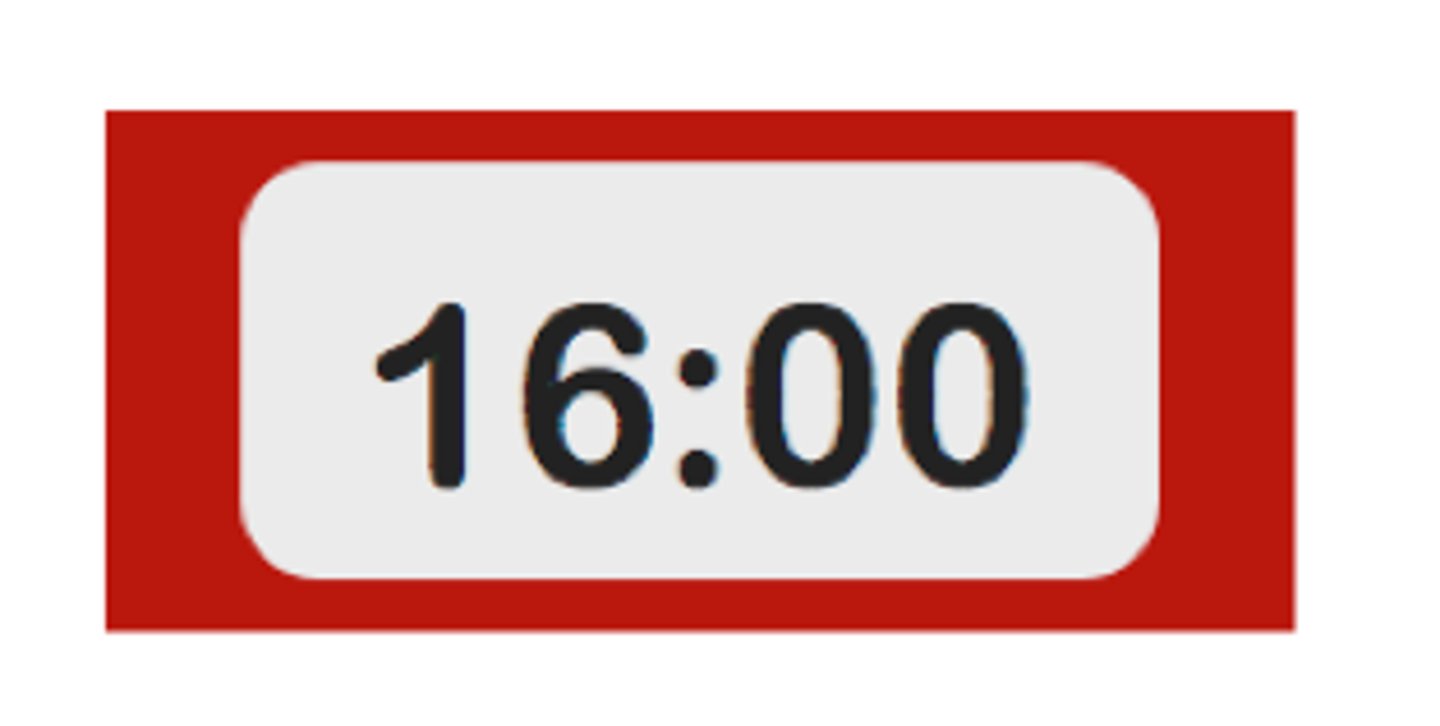 <p>het is 16:00 uur</p>