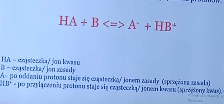 <p>kwasy to związki chemiczne lub jony zdolne do oddawania protonów a zasady do ich przyłączania</p>