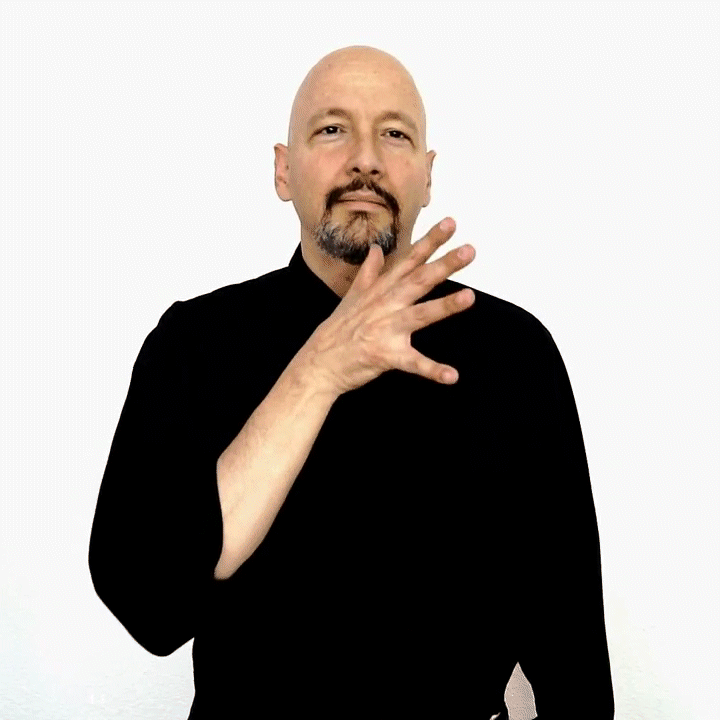 <p><span style="font-size: medium">touching the tip of the thumb of your dominant "open"-hand (also called a "5"-hand) to your chin.&nbsp; You may see it tapped twice; you may see the fingers wiggle; but the most basic form is to just touch the thumb of a five hand to the chin.</span></p>