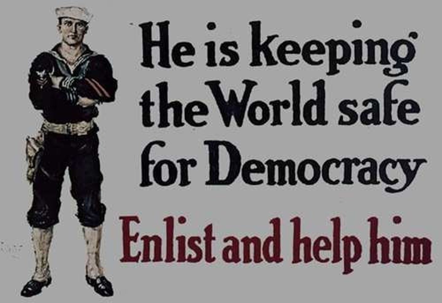<p>In Wilson's speech, he sights this as a reason to go to fight in WW1. We needed to fight the emperors and dictators</p>