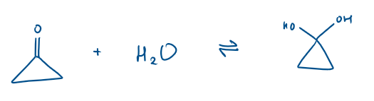 <p>Cyclic ketone + H<sub>2</sub>O</p>