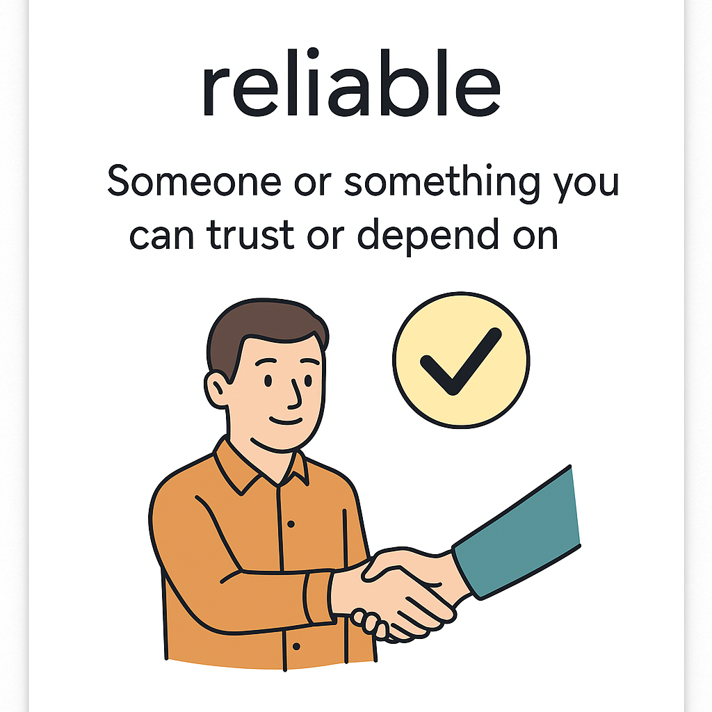 <p>Someone or something you can trust or depend on.</p>
