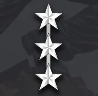 <p>Collar Device: Three silver five pointed stars</p>