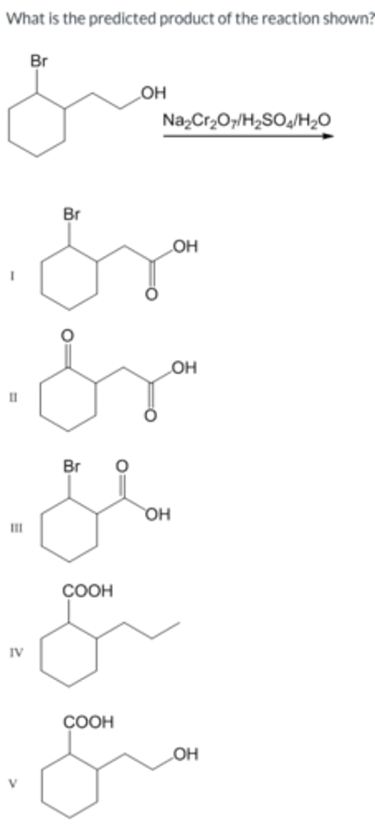<p>What is the predicted product of the reaction shown?</p>