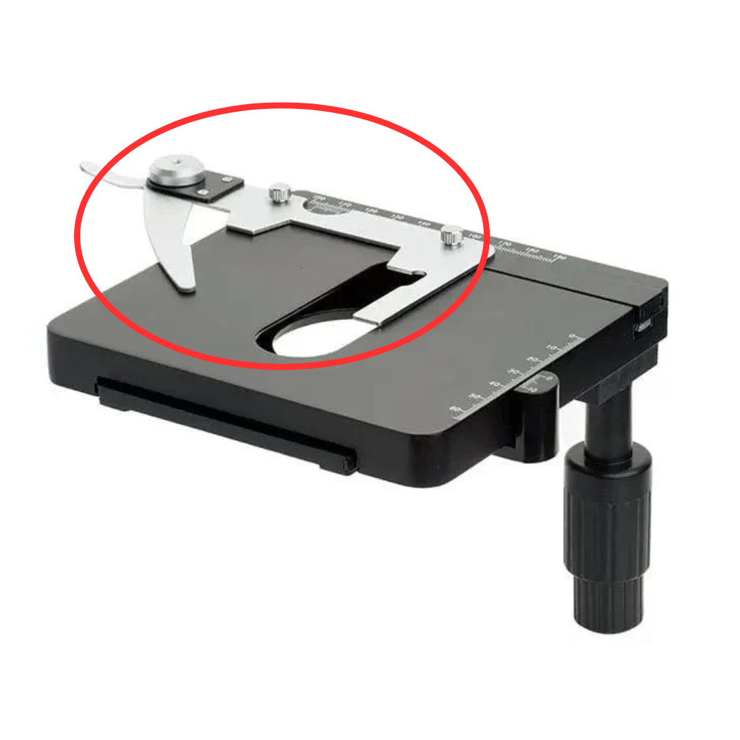 <p>These are <span><span>small, metal, or plastic spring-loaded clamps on a microscope stage that </span></span><mark data-color="rgba(0, 0, 0, 0)" style="background-color: rgba(0, 0, 0, 0); color: inherit;">secure the slide, ensuring the specimen remains steady and properly positioned over the aperture for accurate, stable viewing.</mark></p>
