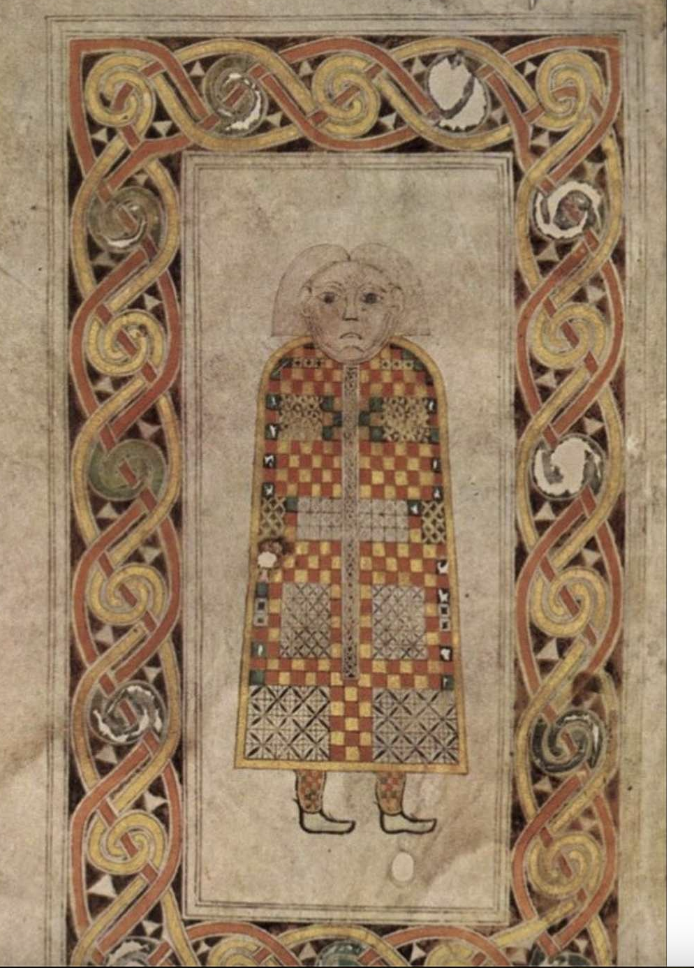 <p>An illuminated manuscript from Insular Art, c. 450-c. 650.</p>