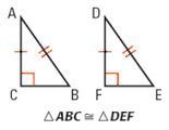 <p>If the hypotenuse and leg of a right triangle are congruent to the hypotenuse and let of a second triangle, then the two triangles are congruent</p>