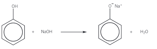 <p>sodium phenoxide + H2O</p>